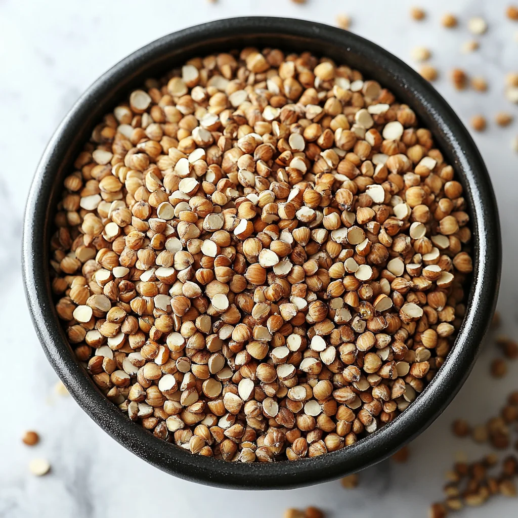 Whole gluten-free buckwheat groats in a bowl.