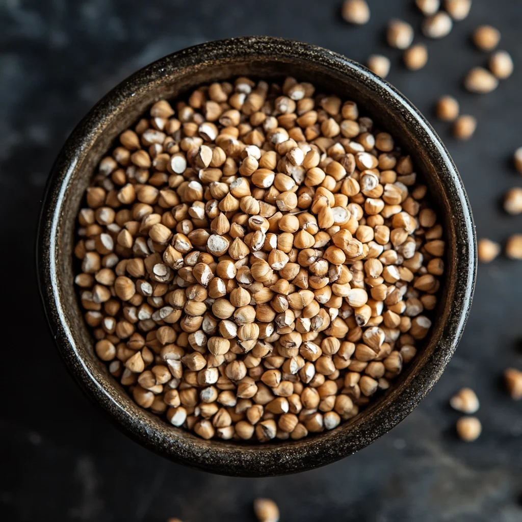 A bag of gluten-free buckwheat flour with a wooden spoon.